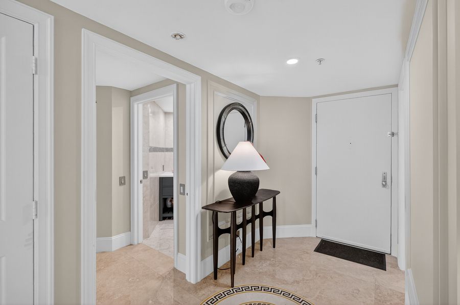 Entry foyer with marble medallion