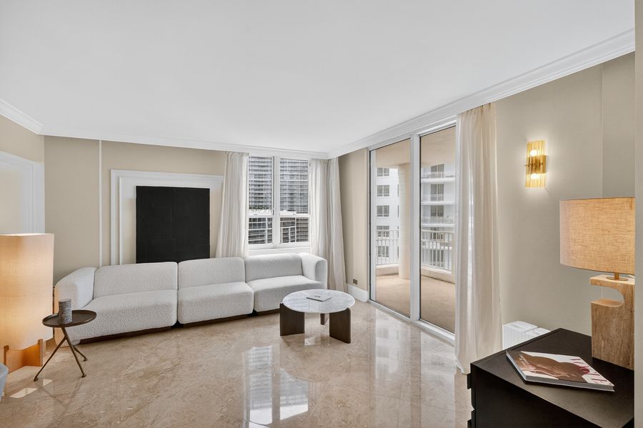 Living room opening to the balcony